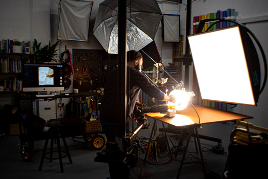 Commercial photographer at work