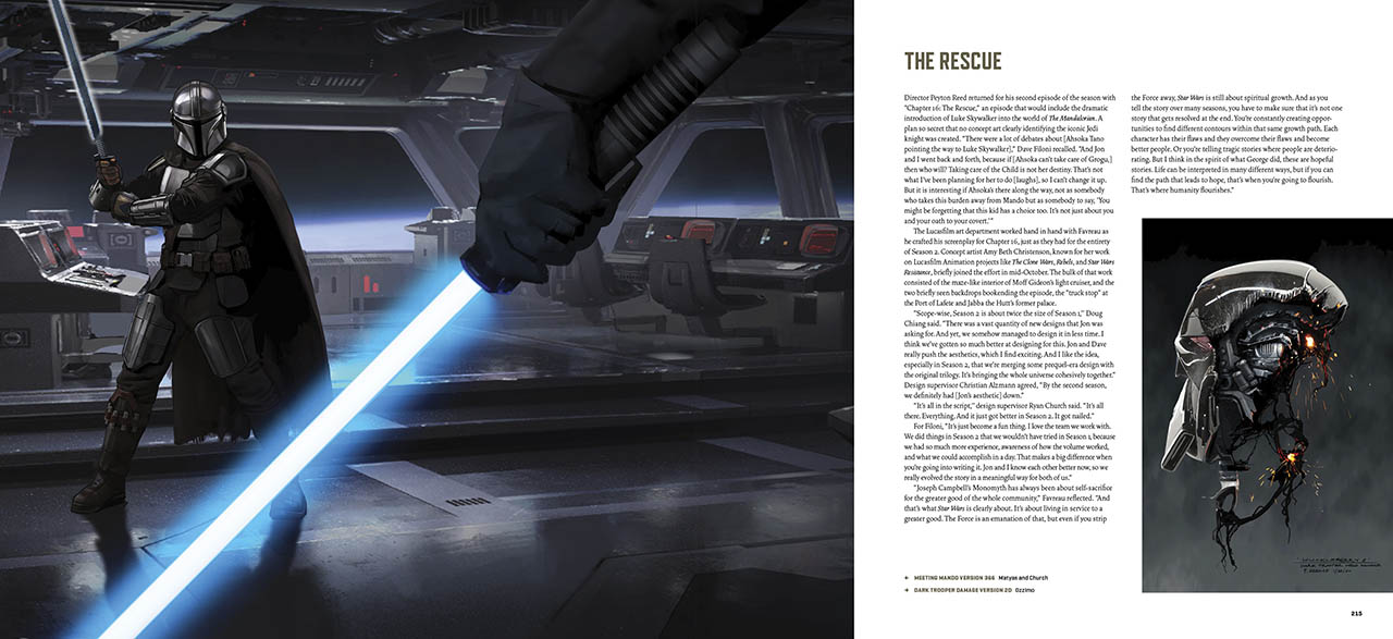 The Art of The Mandalorian (Season 2) darksaber spread