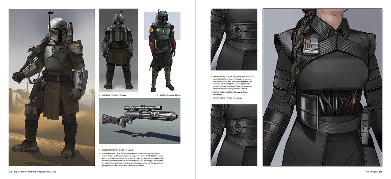 The Art of The Mandalorian (Season 2) Boba Fett and Fennec Shand spread