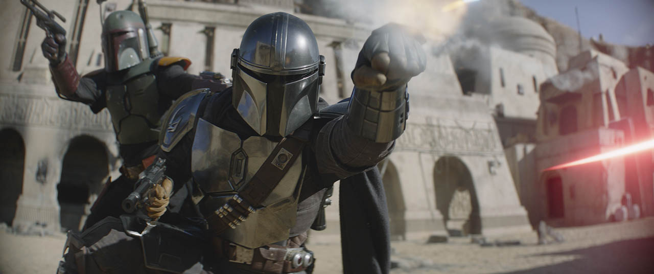 Boba Fett and the Mandalorian fight together