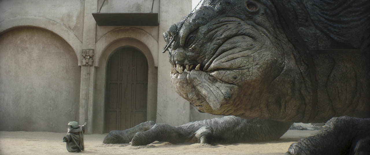 Grogu and the rancor