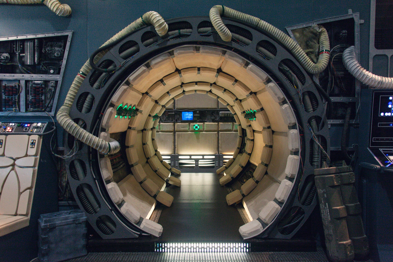 A life size, fan made replica of the inside of the Millennium Falcon at Star Wars Celebration Orlando.