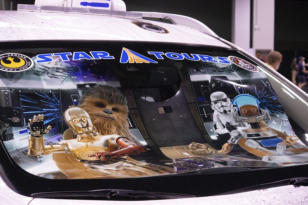 Sean Christophiades's Star Tours car front window