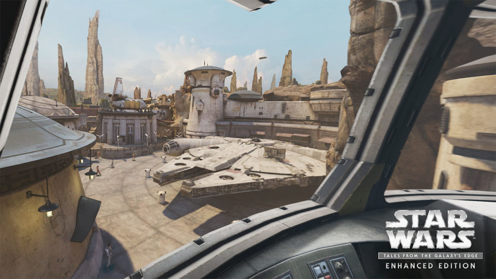 The Millennium Falcon in Star Wars: Tales from the Galaxy's Edge.