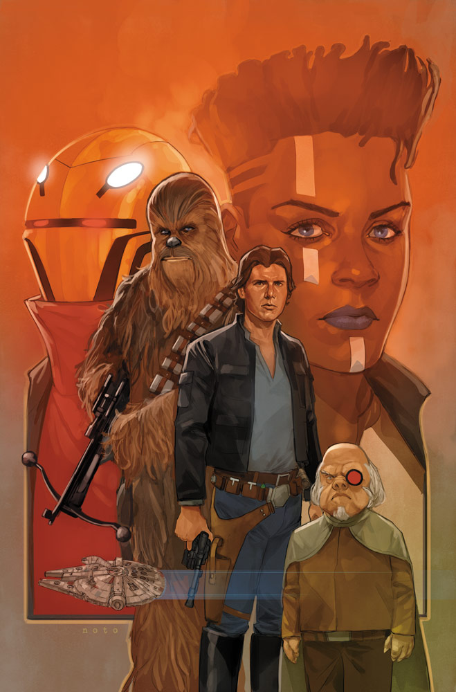 The cover of Marvel's Star Wars: Han Solo & Chewbacca #9 featuring Han, Chewie, and more.