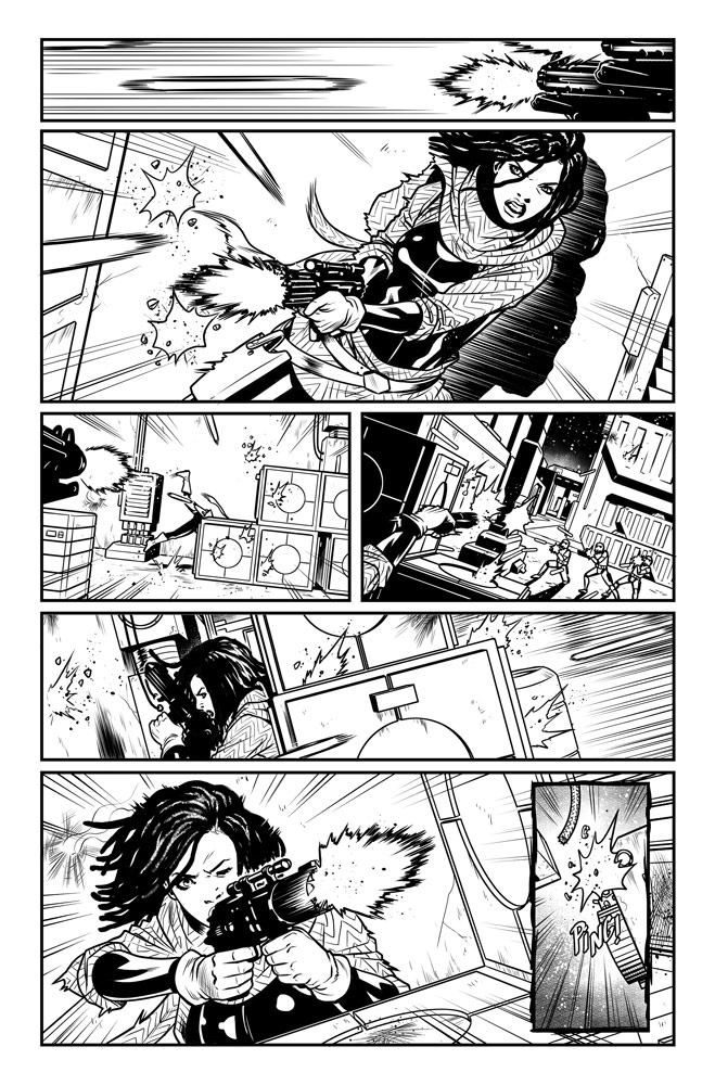 Marvel's San Starros #1 interior page, black and white.