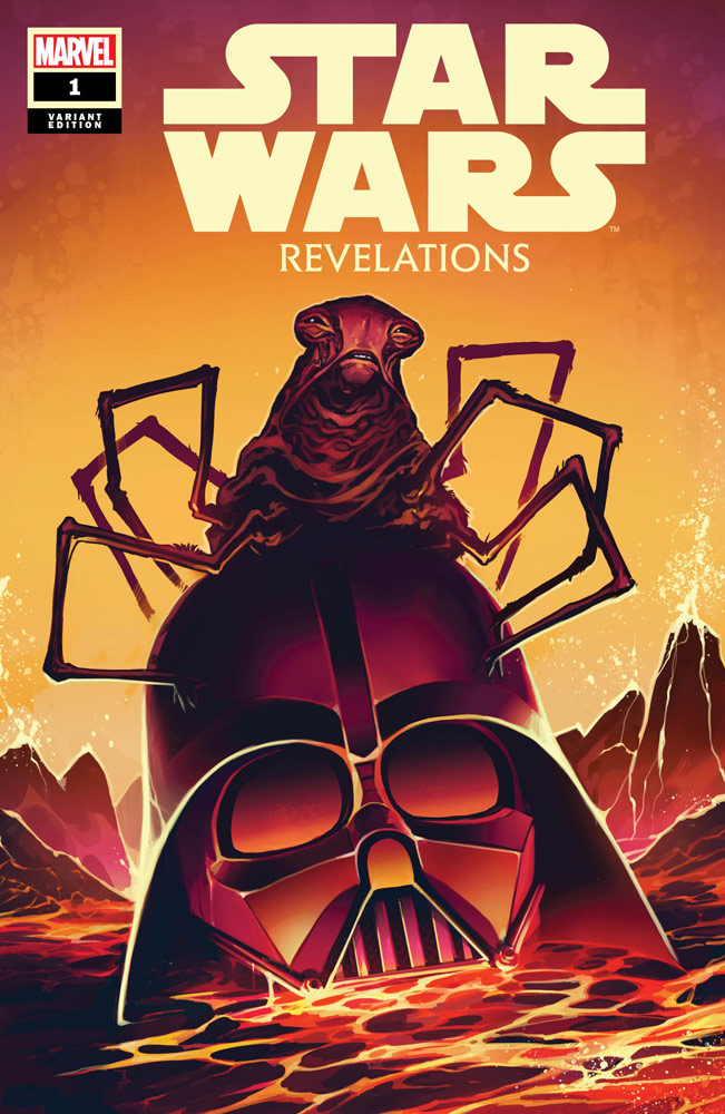 Star Wars: Revelations #1 variant cover featuring the Eye of the Webbish Bog on a Darth Vader helmet.